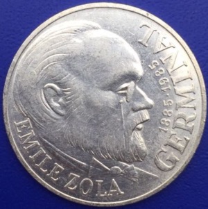 Monnaie Argent, 100 francs Émile Zola 1985