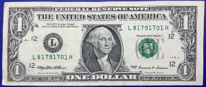 Etats-Unis, Billet 1 dollar San Francisco 1999, Washington