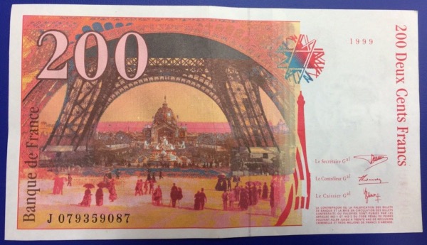 Billet 200 francs Gustave Eiffel 1999