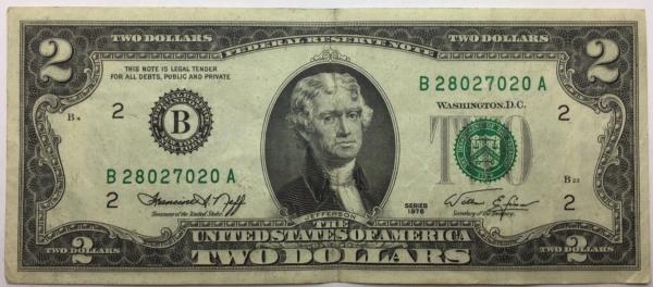 Billet 2 dollars 1976 Américains New York