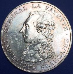 Pièce 100 francs commémorative La Fayette 1987