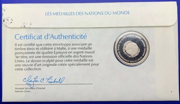 Médaille Argent massif des nations du Monde - MALTE