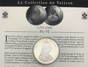 Médaille Pie VI, Collection du Vatican