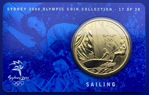 Australie, 5 Dollars Elisabeth 2, Sydney 2000, Sailing