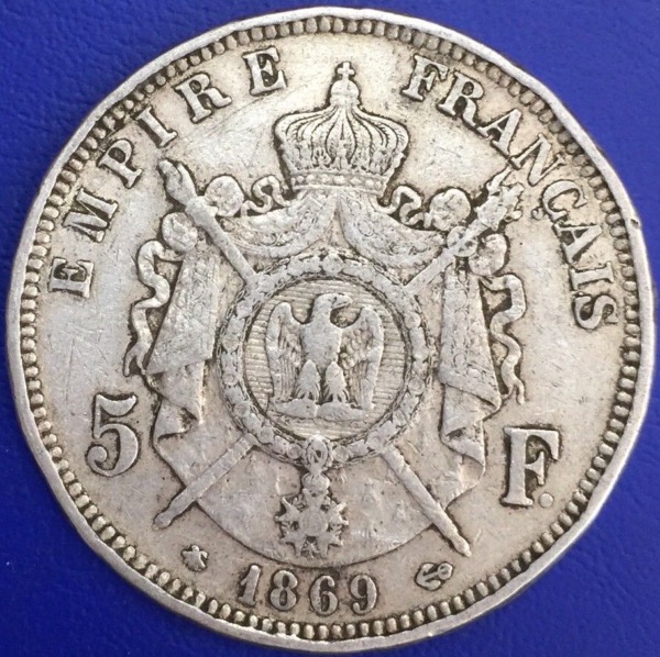 5 francs Napoléon III 1869 A