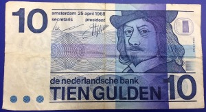 Billet 10 Gulden 1968 Pays-Bas