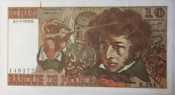 Billet 10 francs Berlioz 5-1-1976 B.284