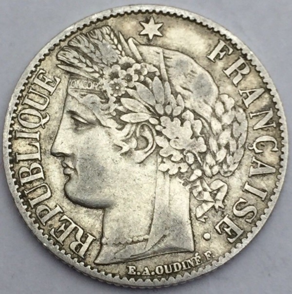 Ceres 1 franc 1872 petit A 