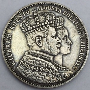 1 thaler 1861 couronnement de Guillaume II et Augusta