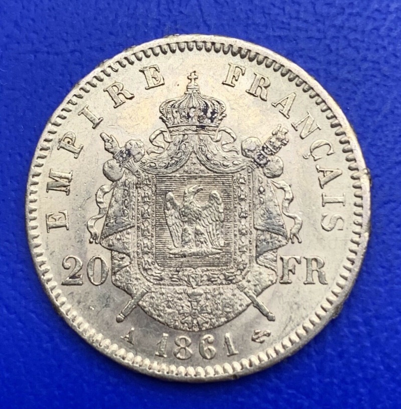 20 Francs or Napoléon III Tête Laurée 1861 A