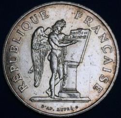 Monnaie argent, 100 francs Droits de L'homme, 1989