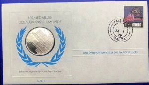 Médaille Argent massif des nations du Monde - MALTE