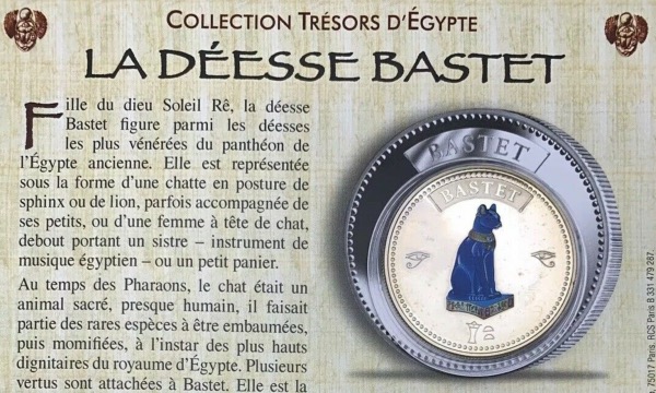 Médaille La Déesse Bastet, Collection Trésors D’Egypte