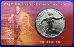 Australie, 5 Dollars Elisabeth 2, Sydney 2000, Triathlon