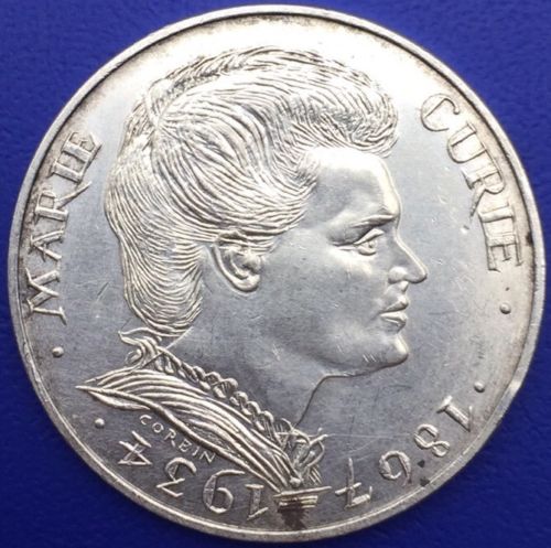 Monnaie Argent, 100 francs Marie Curie 1984