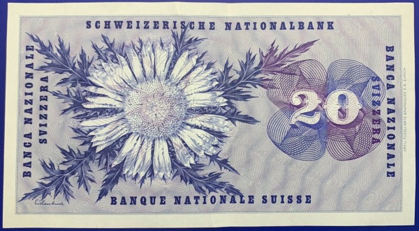 Suisse Billet 20 Francs 1973