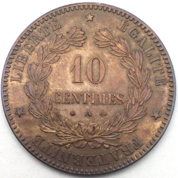 Ceres 10 centimes 1871 petit A