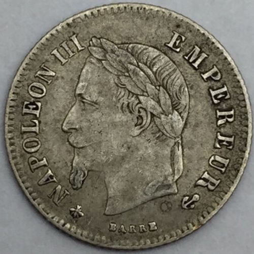 Napoléon III Tête Laurée 20 centimes 1864 A petit module