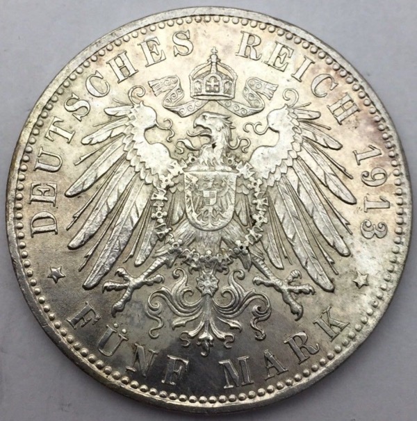 5 Mark 1913 D Bayern Koenig