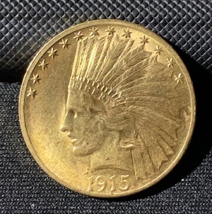 10 Dollars or Indien États Unis 1915