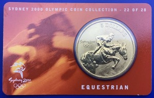 Australie, 5 Dollars Elisabeth 2, Sydney 2000, Equestrian