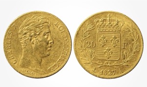 20 Francs or Charles X 1827 A Paris