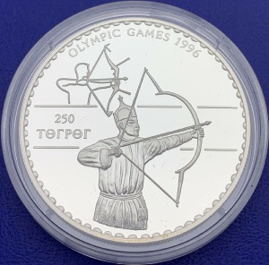 Monnaie Argent, 250 Terper Mongolie, Olympiades 1996