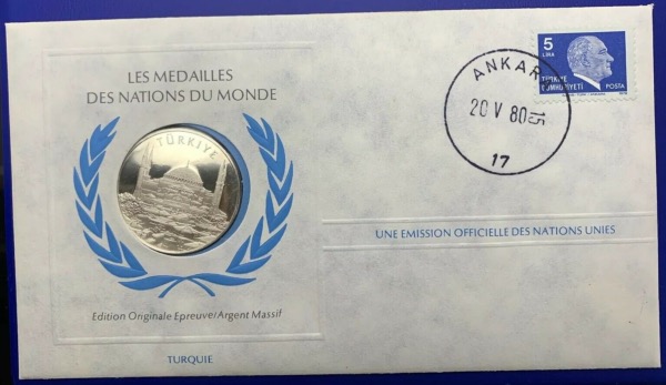 Médaille Argent massif des nations du Monde - TURQUIE
