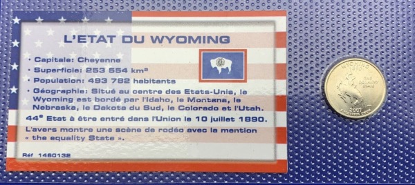 Etats-Unis Quarter dollar État du Wyoming UNC, année 2007
