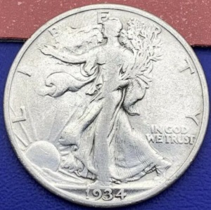 Half Dollar Liberty Walking 1934, États-Unis Pièce argent