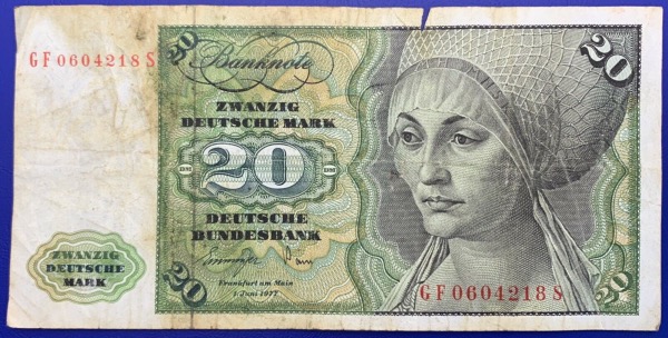 Allemagne Billet 20 Mark 1977
