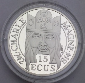 100 Francs 15 Écus Charlemagne 1990 BU