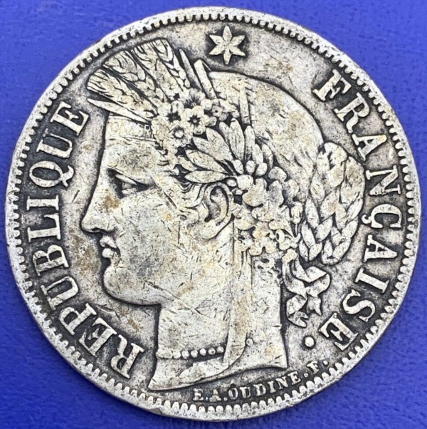 5 francs Cérès 1851A argent
