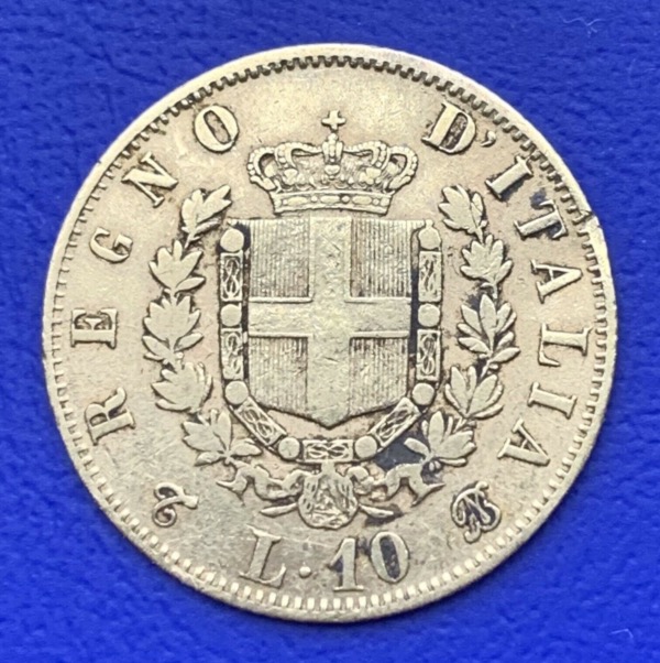 10 Lire or Emmanuel II 1863 Italie