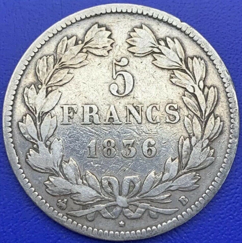 5 francs Louis Philippe I 1836 B