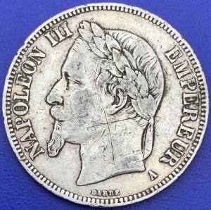 5 francs Napoleon 3 1869 A 