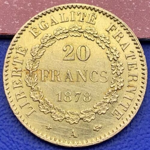 Pièce or 20 Francs Génie Debout 1878 A
