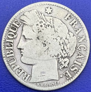 Monnaie argent 2 francs Cérès 1871 A