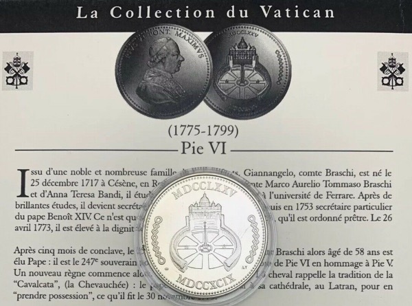 Médaille Pie VI, Collection du Vatican
