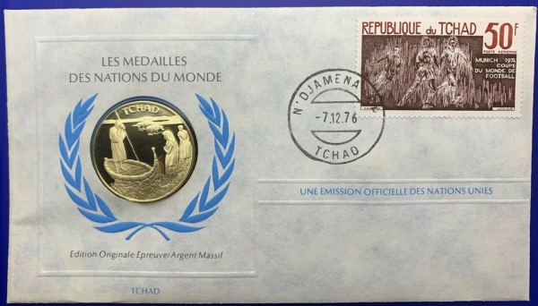 Médaille Argent massif des nations du Monde - TCHAD