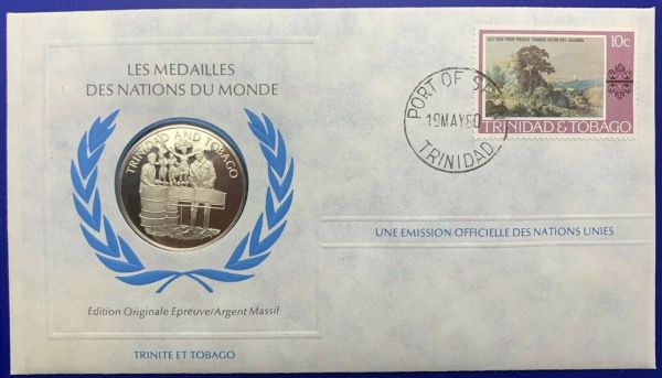 Médaille Argent massif des nations du Monde - TRINITÉ et TOBAGO