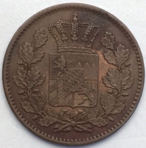 Royaume de Bavière 2 Pfenning 1869 Ludwig II