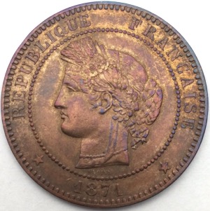 Ceres 10 centimes 1871 petit A