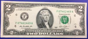 Billet de banque Etats-Unis 2 dollars 2013 F Atlanta