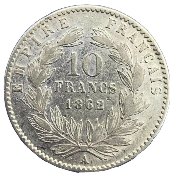 10 Francs or Napoléon III Tête Laurée 1862A