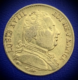 20 Francs or Louis XVIII Buste Habillé 1814 A