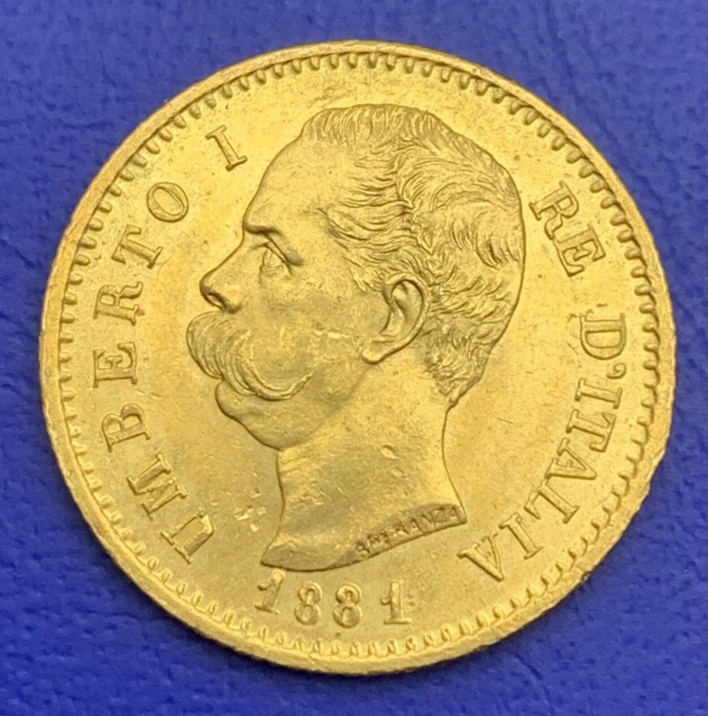 20 Lire or 1881 R Italie