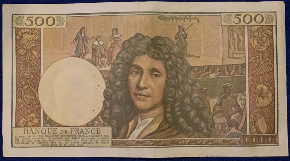 Billet 500 Francs Molière 2-7-1959