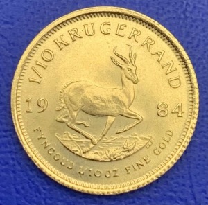 Afrique Du Sud 1984 Krugerrand Or 1/10oz