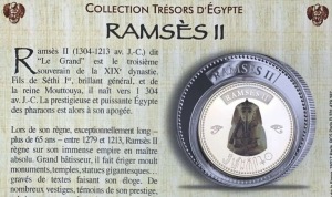 Médaille Ramsès II, Collection Trésors D’Egypte